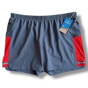NWT Brooks Sherpa 2-in-1 5” Running Shorts Swim Trunks Grey and Orange